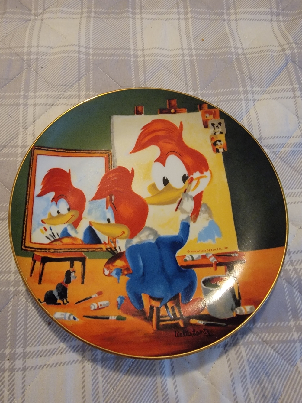 Woody WoodPecker Decorative Wall Plate - Colorful Blue & Red Home Art